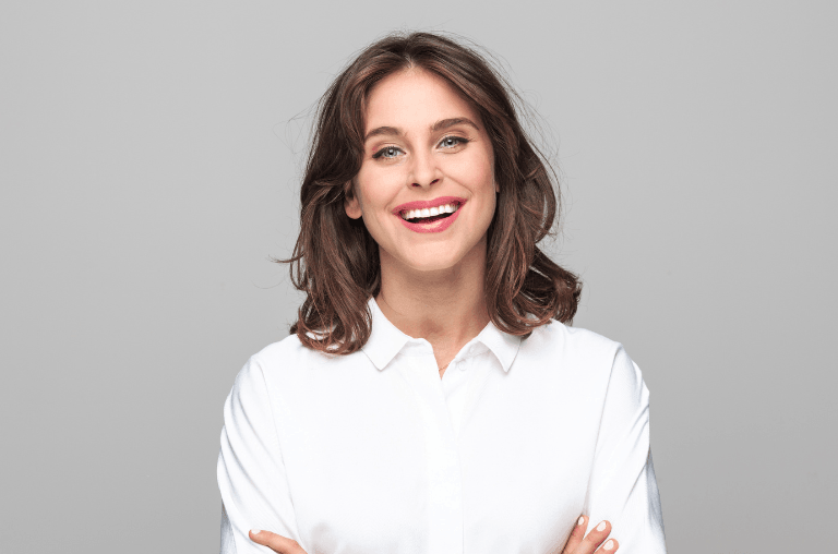 Woman smiling after deep clean at Duffield Road Dental Practice